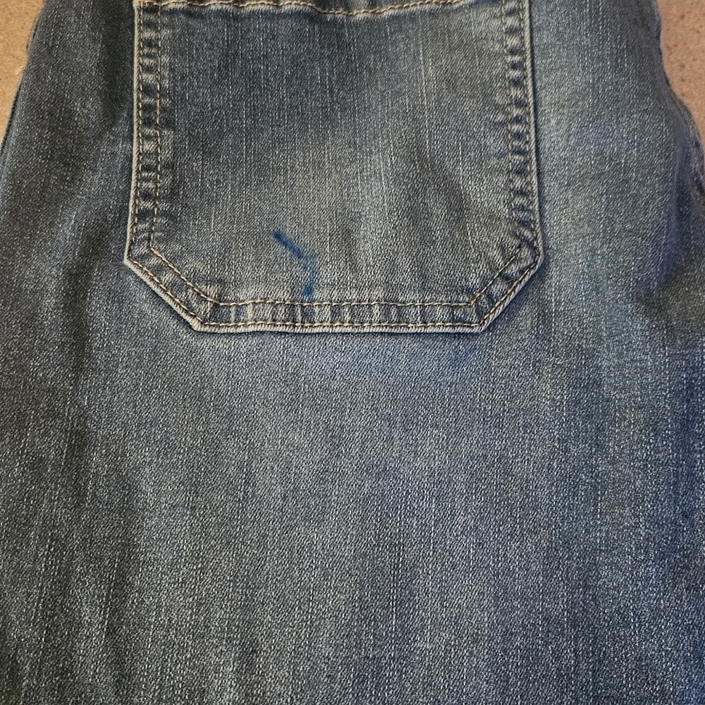 Women Medium Blue Button Fly Skinny Jeans Front Pocket Stretch Women's Sz M - Picture 9 of 10